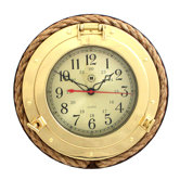 Brass Porthole Clock with Rope