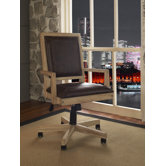 Blair Mid-Back Leather Office Chair with Arms