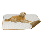 Quiet Time Boutique Quilted Reversible Pet Throw in Tan Suede and Fleece