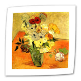 Vincent van Gogh "Japanese Vase with Roses and Anemones" Canvas Wall Art