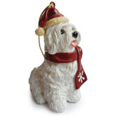 Maltese Snowflake Scarf Resin Ornament