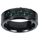 Men's Ceramic Carbon Fiber Inlay Band Ring