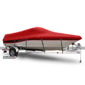 V-Hull Runabout Boat Cover with Walk Through Transom / Windshields and Rails