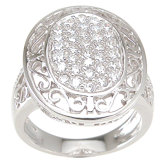 .925 Sterling Silver Brilliant Cut Cubic Zirconia Ring