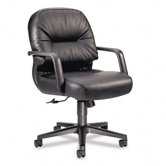 Mid-Back Leather Swivel / Tilt Office Chair with Arms