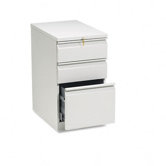 Efficiencies Mobile Pedestal File w/One File/Two Box Drwrs, 22-7/8d, Lt GY
