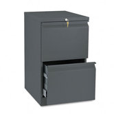Efficiencies Mobile Pedestal File with Two File Drawers, 19-7/8D