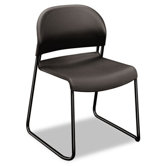 Gueststacker Chair, Charcoal with Black Finish Legs, Four per Carton