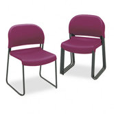 Gueststacker Chair, Burgundy with Black Finish Legs, Four/Carton