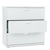 600 Series Three-Drawer Lateral File, 42w x19-1/4d, Light Gray