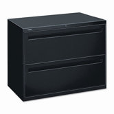 700 Series Two-Drawer Lateral File, 36w x 19-1/4d, Black