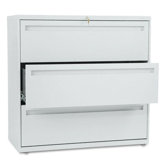 700 Series Three-Drawer Lateral File, 42w x 19-1/4d, Light Gray