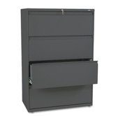 800 Series Four-Drawer Lateral File, 36w x 19-1/4d, Charcoal