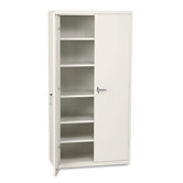 Assembled High Storage Cabinet, 5 Adjustable Shelves, 36 x 18 x 72, Putty