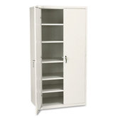 Assembled High Storage Cabinet, 5 Adjustable Shelves, 36 x 24 x 72, Putty