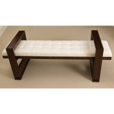 Open Block Wood Bench