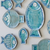 Blue Fish Plate Wall D&eacute;cor