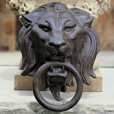 Lion Head with Ring Sculpture