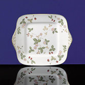 Wild Strawberry Square Cake Plate