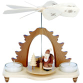 Triangular Pyramid with Santa, Presents and a Tree