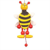 Wooden Bee Jumping Jack Toy