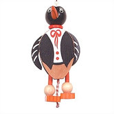 Wooden Penguin Jumping Jack Toy
