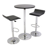 3-Piece 24" Pub Table Set with Chrome Accents