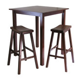 Parkland 3 Piece Table with 2 Saddle Seat Stools Set