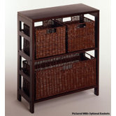 Espresso Wide 2 Section Storage Shelf