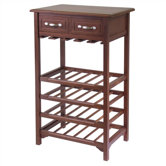 Antique Walnut 24 Bottle Wine Rack