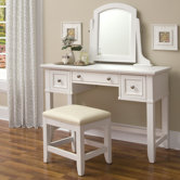 Naples Vanity Table and Bench Set in White