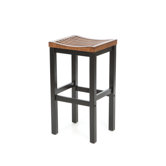 29" Black Contour Stool w/ Oak Top