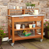 Bali Hai Wood Potting Bench