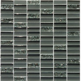 Jayda Series 12" x 12" Mixed Crackled Glass Mosaic in Smoke