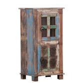 Schrank "Inside" mit Glast&uuml;r und Holzt&uuml;r