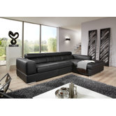 3-er Sofa "Focus" mit Longchair und Bettfunktion
