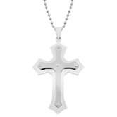 Stainless Steel Layered Cross Pendant