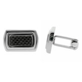 Stainless Steel Carbon Inlay Cufflinks