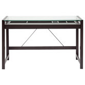 Baxton Studio Idabel Wood Modern Writing Desk with Glass Top
