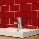Subway 6" x 3" Tile in Ruby Red