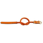 Fashion Tubular Leather Dog Collar in Orange