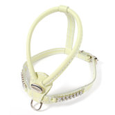 Teacup Leather Dog Harness with Crystals in Sage