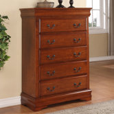 Louie Philippe 5 Drawer Chest