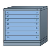 Table High Standard Cabinet with 7 Drawers: 30" W x 28 1/4" D x 30 1/8" H