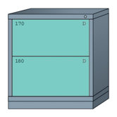 Bench High Standard Cabinet with 2 Drawers: 30" W x 28 1/4" D x 33 1/4" H