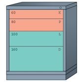 Mid-Range Standard Cabinet with 4 Drawers: 30" W x 28 1/4" D x 37 3/16" H