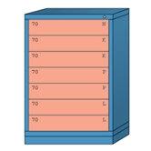 Counter High Standard Cabinet with 7 Drawers: 30" W x 28 1/4" D x 44 1/4" H