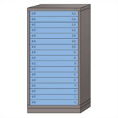 Eye-Level High Standard Cabinet with 17 Drawers: 30" W x 28 1/4" D x 59 1/4" H