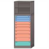 Combination Eye-Level Cabinet with 10 Drawers: 30" W x 28 1/4" D x 86" H