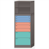 Combination Eye-Level Cabinet with 8 Drawers: 30" W x 28 1/4" D x 86" H